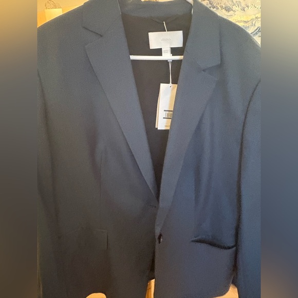 NWT Hugo Boss blue jade Janera cotton blazer US 16 lined, pockets, CLASSY $545 - Picture 5 of 16